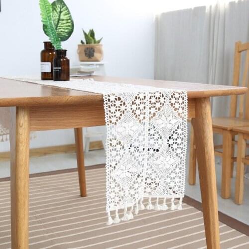 Cotton Elegant Lace Table Runners for Wedding Home Country Decor Tablecloth