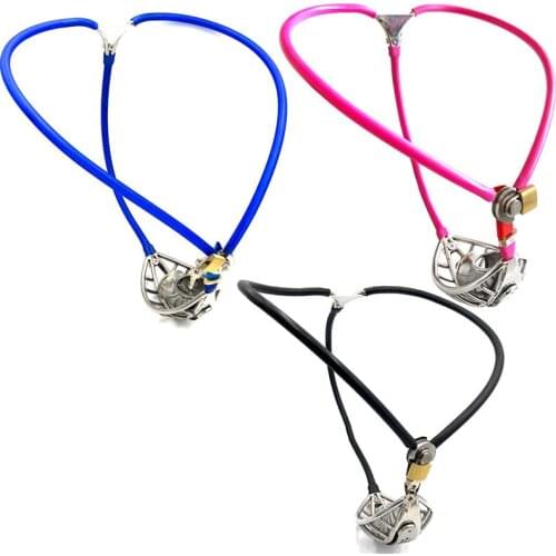 Hot Pants Stainless Steel Chastity Belt Cock Cage Penis Ring BDSM Bondage Lockable Anti-cheating Male Chastity Sex Toys for Man