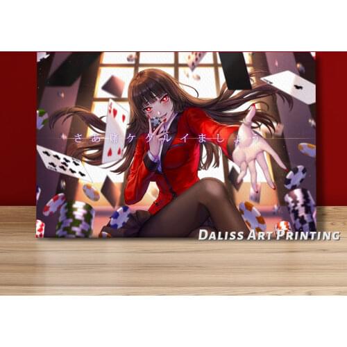 Canvas Anime KAKEGURUI Jabami Yumeko Pictures Home Decoration Paintings Poster HD Prints Wall Art Modular Living Room Framed
