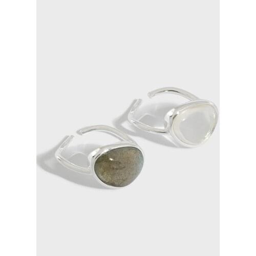 Cute Real 925 Sterling Silver Rings With White Crystal For Women Jewelry 2021, New Fashion Moonstone Ring Woman Accessories