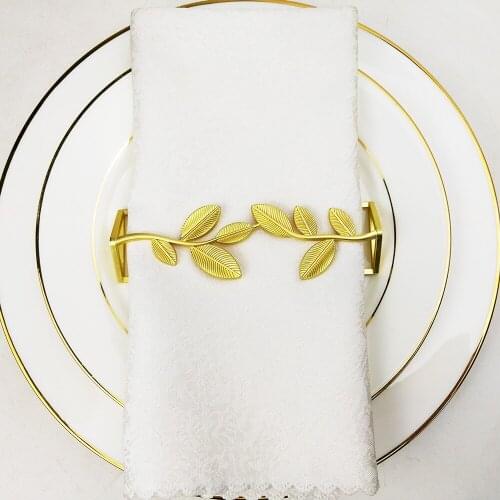 4pcs New Ginkgo Leaf Frame Napkin Button Leaf Napkin Ring