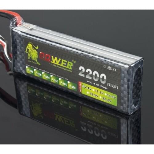 Lion Power 2S Lipo Battery 7.4V 2200mah 25C Max 40C JST T XT60 Plug for RC Qudcopter Helicopter Airplane Car 1/16 Revo Toy