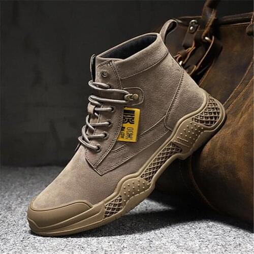 Men Breathable Handmade Outdoor Comfortable Boot Trekking Shoes walking Boots Soft Rubber Tactical Sports Shoes