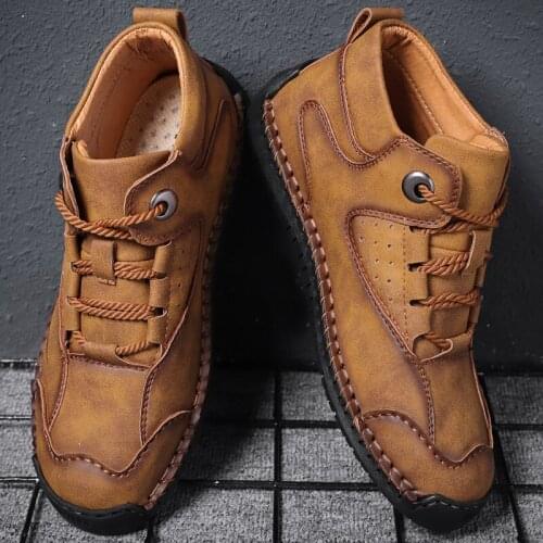 Mens Tactical Boots Hiking Shoes Breathable Leather Man Sneakers for Tourism Trekking Mens Outdoor Shoes Male Sports Sneaker