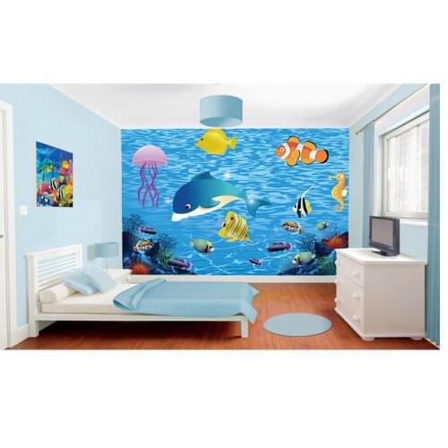 Custom mural 3D non-woven wallpaper Marine fish children room background wall paintings Childrens paintings decoration