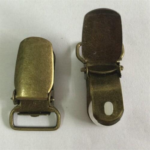 New 15mm antique bronze Lead Free Metal Suspender Paci Pacifier Ribbon Clips Hook Holder Ribbon Craft Sewing Tool 30pcs/lot