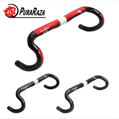 2019 New PURARAZA Carbon Fiber Bicycle Handlebar Of The Road EC90 Aero Carbon road bike handlebar handle 31.8*400/420 / 440mm