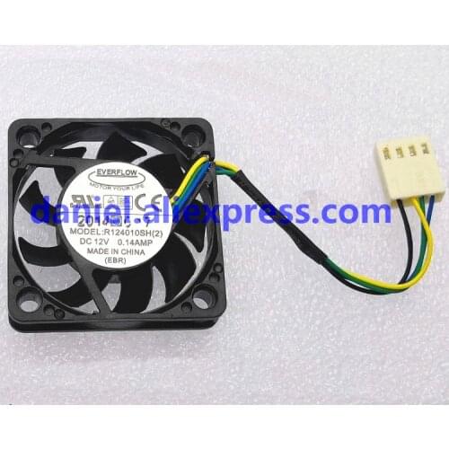 Original EVERFLOW 4010 4CM fan R124010SH 12V 0.14A 4-wire speed regulation temperature control