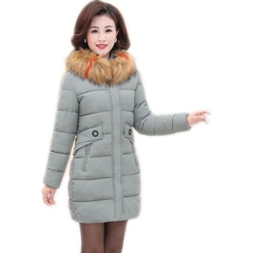 New Fashion Plus Size 5XL Winter Women Down Jacket 2018 Medium-Long Down Cotton Jacket For Mid-Age Women Slim Winter Coats Q698