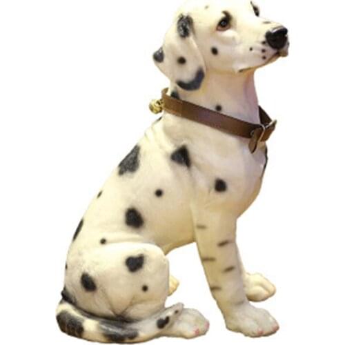 Resin Art&Craft Simulation Dalmatian Spotty Dog Statue Creative Home Entryway Courtyard Decoration Figurines