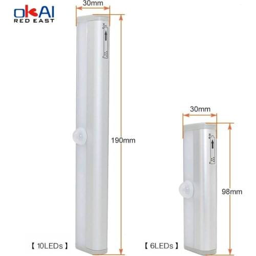 Closet Stairs Kitchen lamp 6/10 LEDs PIR LED Motion Sensor Light Cupboard Wardrobe Bed Lamp LED Under Cabinet Night Light