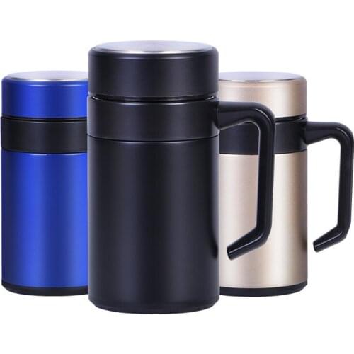 400ML Thermos Bottle Stainless Steel Mugs Insulated Office Cup With Handle Lid Tea Mug Vacuum Flask Thermoses My Garrafa Termica