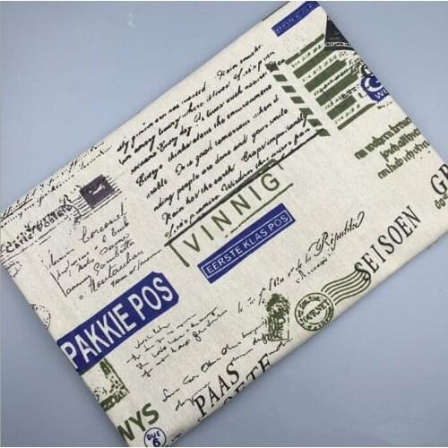 150cm X 50cm newspaper pattern linen cotton printed fabric for luggage/curtain/tablecloth/decorative cloth