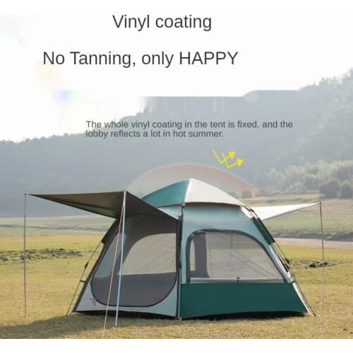 3-4 People Hexagonal Tent Tourism Tents Camping Thickened Fully Automatic Rainproof 190T Sunscreen Coating Automatic Opening