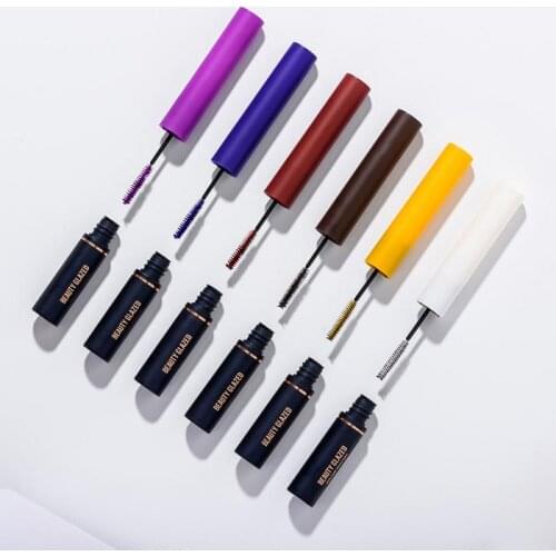 BEAUTY GLAZED Long Lasting Waterproof Not Blooming Curl Thick Slender Mascara Multicolor 4D Big Eye Mascara 6 Colors TSLM1