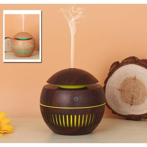 Wood Grain Humidifier Aroma Diffuser Hollow Mini Aroma Diffuser Humidifier for Home