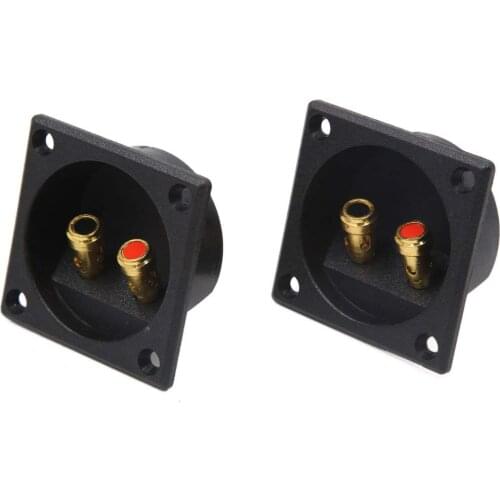 Uxcell 2Pcs Rectangle Shape Car Amplifier Speaker Spring Binding Post Dual Terminal Connector Board