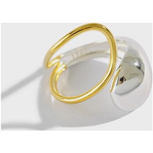 Uniorsj 100% 925 Sterling Silver High Quality Fashion Wide Drop-shaped Open Rings for Women Jewelry