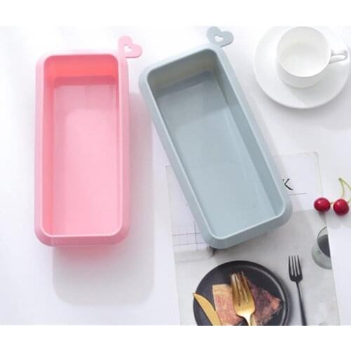 1pc Silicone Rectangle Loaf Mold Non Stick Bread Toast Mold Pink Color Cake Mold Bakeware Baking Pan For Kitchen Baking
