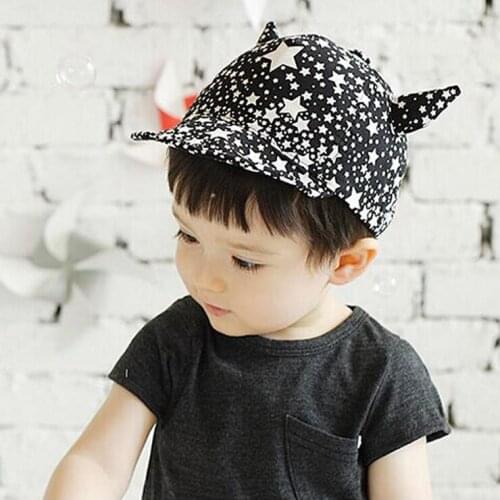 1 Piece Baby Hat Girls Boys Pentagram Ox Horn Devil Baseball Cap Infant Summer Cotton Unisex Cute Autumn Star Kids Children