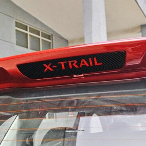 1pc Carbon Fiber Positioned Rear Brake Light Sticker Case for Nissan X-Trail Rogue 2014-2017 car stickers car Accessories