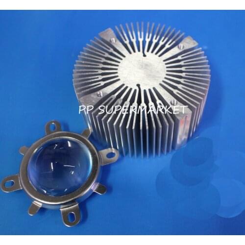 10pcs 90*40mm Aluminium Heatsink + 60-80degree 44mm Len for 20W 30W 50W -100W High Power led FOR DIY