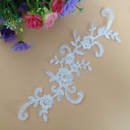 10 Pieces Hot Sale White Embroidered Lace Applique Lace Trim Dress DIY Lace Accessories Guipure Fabric DIY Crafts Material