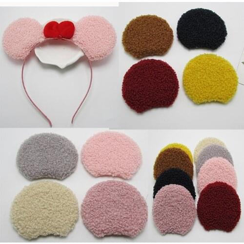 20pcs/lot 8cm Plush One Side velvet Round Cat Ear Padded Appliques DIY handmade Accessories, Children Hair Accessories