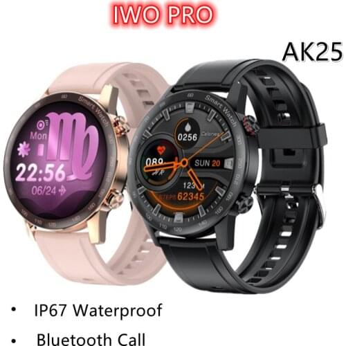 2021 AK25 Women Smart Watch Man Clock Bluetooth Call MP3 Player 1.28 Inch HD Full Touch IP68 Waterproof Fitness Tracker