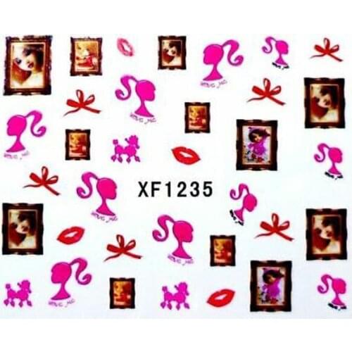 3D Nail Stickers Valentines Day Cute Cartoon Design Water Transfer Paper Decal Manicure Art DIY Decoration Accessories