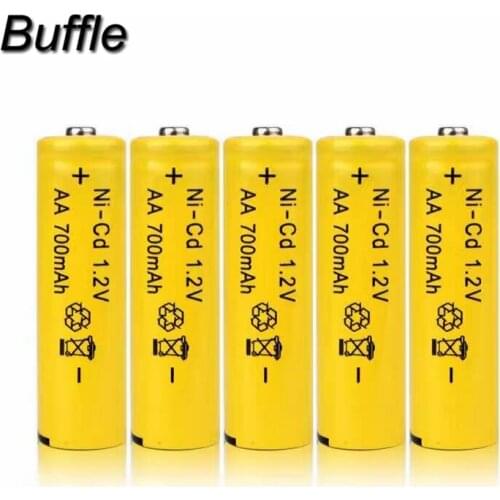 5pcs/lot 1.2V AA 700mAh Ni-CD Rechargeable Battery 2A Baterias For Electric Toys Remote Control Microphone