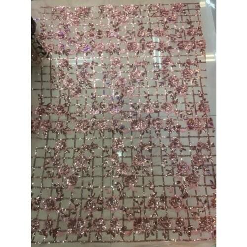 5yards BB109 good quality nice dobby pink flower sequin embroidery net mesh lace fabric for bridal gown/wedding dress