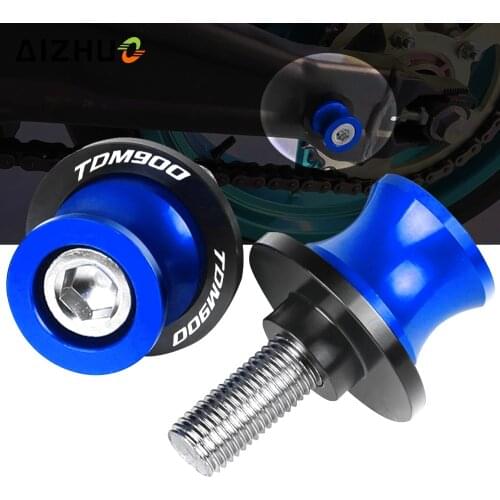 TDM 900 Motorcycle Accessories 6MM Stand Screws FOR YAMAHA TDM900 2004-2014 2013 2012 Swingarm Slider Spools LOGO CNC Aluminum