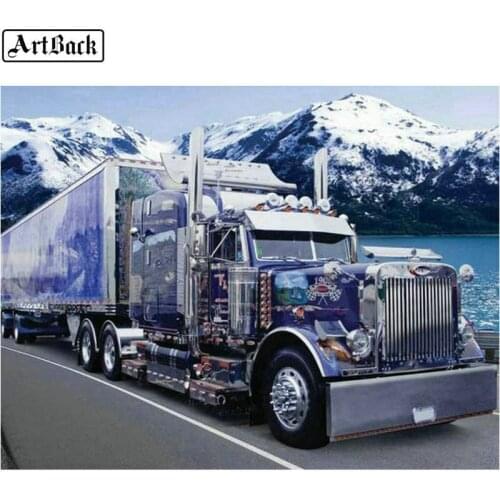 Diamond painting truck snow mountain 3d diamond embroidered car 5d winter landscape square drill mosaic sticker artwork