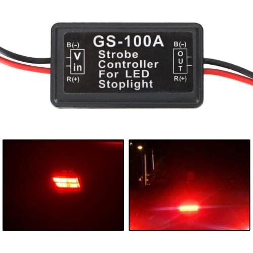 12V~24V Car LED High Position Smart Brake Taillight Flashing Controller New GS-100A Brake Light Controller