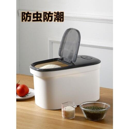 Household 20kg Rice Bucket Kitchen Organizer Plastic Sealed Rice Storage Box Moisture Flour Rice Rangement