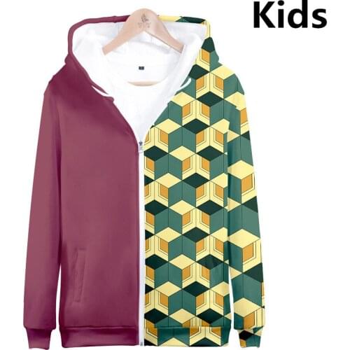 3 To 14 Years Kids Hoodies Demon Slayer Kimetsu No Yaiba 3D print Hoodie Sweatshirt Boys Girls Long Jacket Coat Teen Clothes