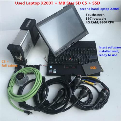 2020 Diagnostic tool MB Star C5 SD Connect Plus Laptop X200T SSD 2020.12v X/Vediamo/ DTS/ for Mb Star C5 for MB Cars & Trucks