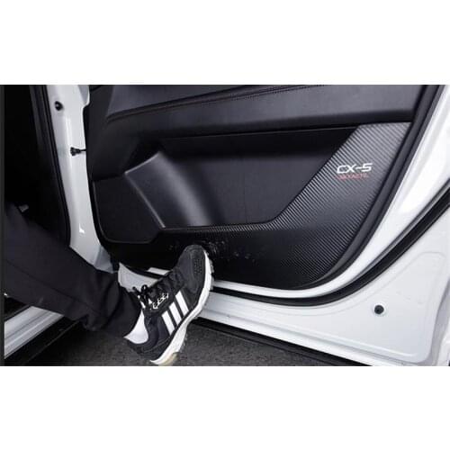 For Mazda Cx-5 2017 2018 2019 2020 Carbon Fiber Leather Door Anti-kick Pad Protection Pad Second Generation Car Styling