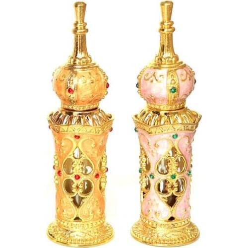 12ml Essential Oil Bottle Practical Liquid Storage Empty Refillable Bottle Glass Anti-slip Makeup Antiqued Perfume Bottle