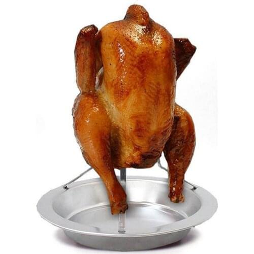 Barbecue Tools Chicken Duck Holder Non Stick Rack Stainless Steel Grilled Chicken Plate Outdoor Grill Stand Roasting BBQ Plate