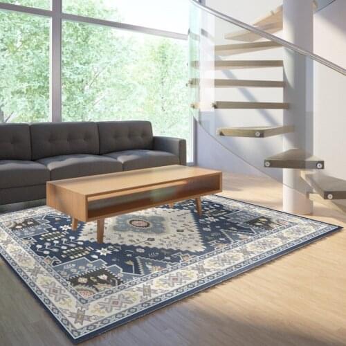 Reese Velvet Classic Persian Pattern Anti Slip Carpets Pro Rug Living Room Bedroom Easy Clean Geometric Floor Protection Decor