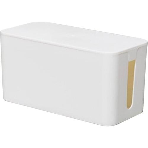 Cable Management Box, Line Organizer Box, Power Supply Board, Surge Protector Cover, Home Office TV Line Box (White)
