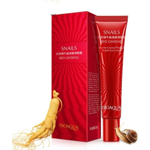 Red Ginseng Eye Cream Snail Essence Anti Aging Eye Cream Moisturizer Ageless Fade Fine Line Remove Dark Circle Eye Bag BIOAQUA