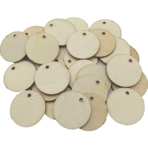 100pcs Wood Circle Round Tags Pendants DIY Crafts Discs Chips Embellishments For Cardmaking Scrapbooking Decorations