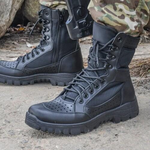 Summer Super Light Flying Umbrella Boot Outdoor Shock Absorbing Combat Mesh Boot Zipper Airborne Tactical Training Shoes
