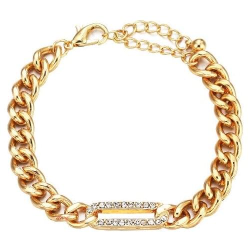 ORNAPEADIA Minimalist Neutral Chain Flat Chain Diamond-studded Hollow Bracelet Men and Women Metal Trend Cold Wind Bracelet