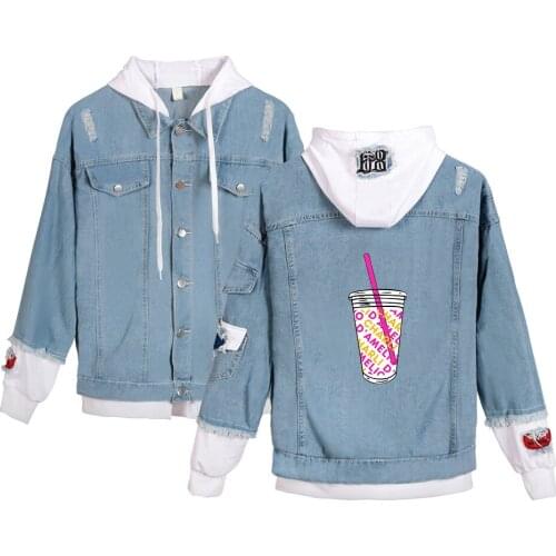 Fashion Design Charli D'amelio Denim Jacket Ice Coffee Splatter Jackets Men Women Internet celebrity Charlie DAmelio merch Coats