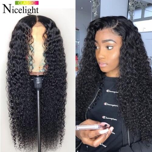 Nicelight Water Wave Lace Front Wigs Human Hair Peruvian Remy Hair For Black Women Natural Glueless Curly Lace Closure Wig