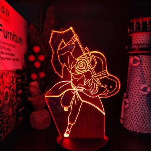 Bandai Naruto 3D Night Light Uchiha Obito Home Decoration Lampara Led Neon Sunset Lampe Luminaria Anime Figure Manag Lights Cute